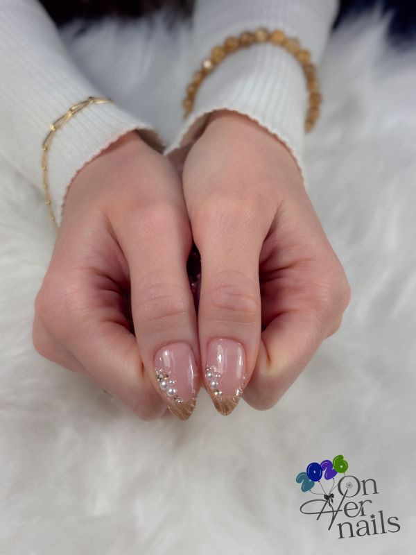 The Golden Pearl Luxe: Ornate French Almond Art